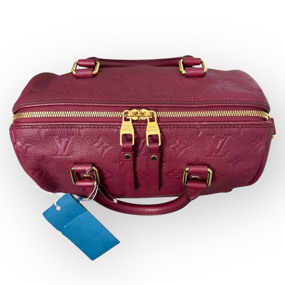 (SOLD) LOUIS VUITTON Empreinte Speedy Bandouliere 25 Two-Way Bag w/COA, Aurore - Picture 12 of 16